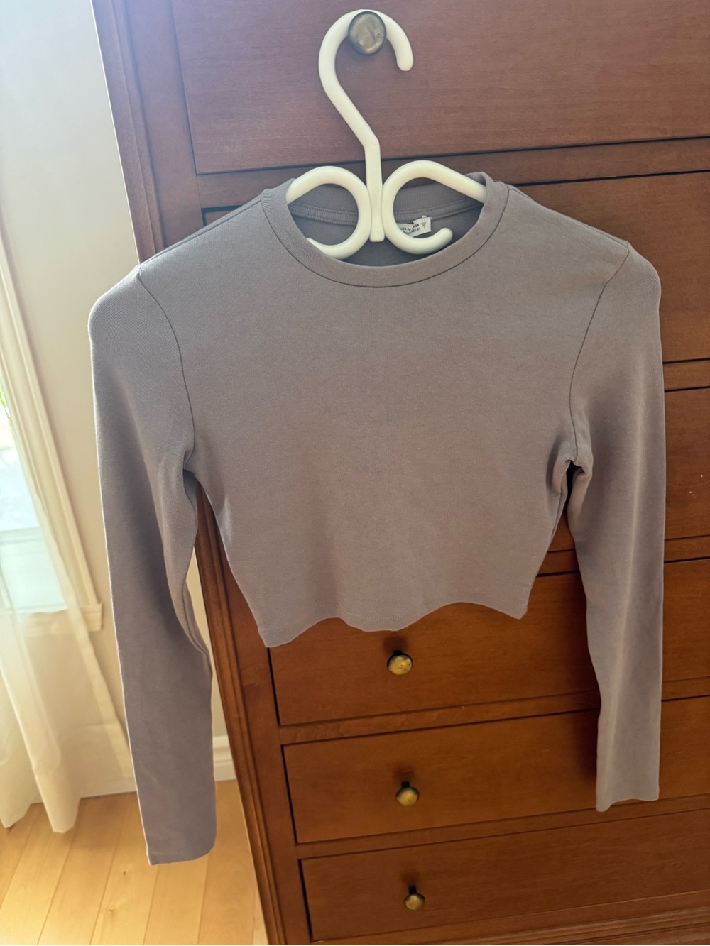 Women's Zara Long-Sleeve Cropped Top - Light purple